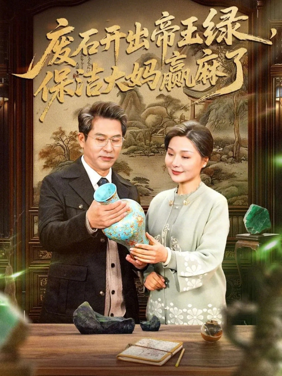 废石开出帝王绿，保洁大妈赢麻了 2026 短剧 海报