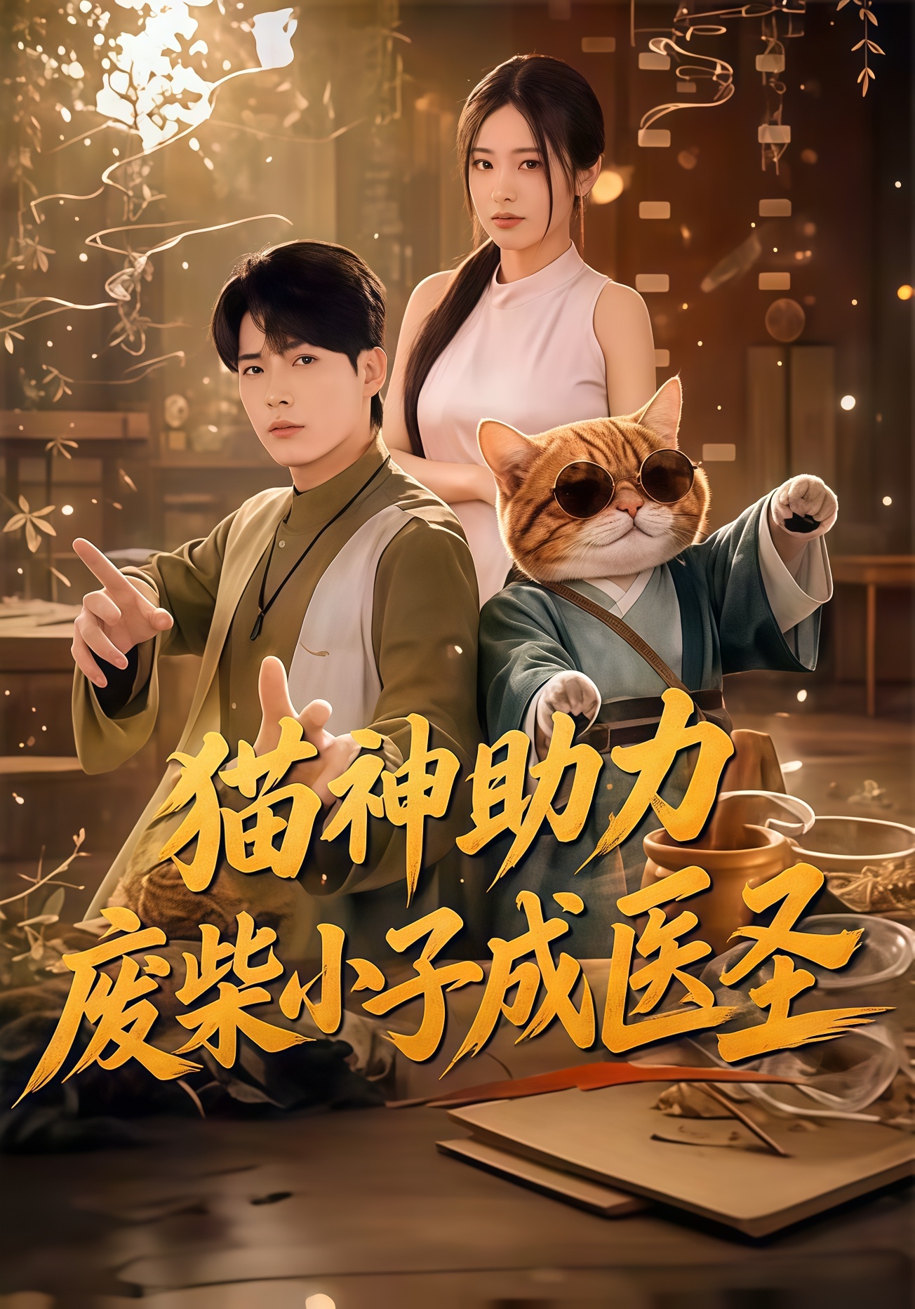 猫神助力，废柴小子成医圣 2026 短剧 海报